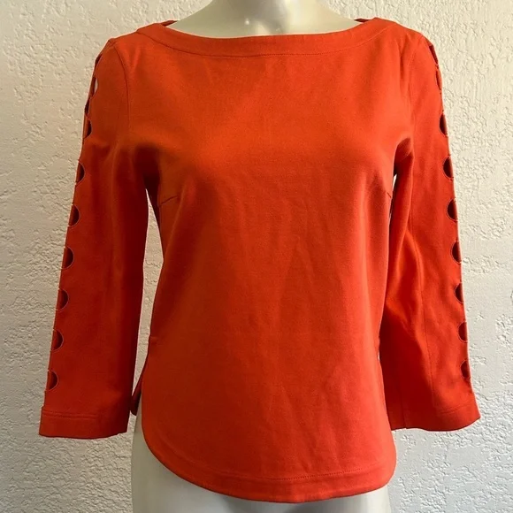 AKRIS PUNTO Orange top SZ 4 (as is : content label is hard to read ) - Picture 2 of 12